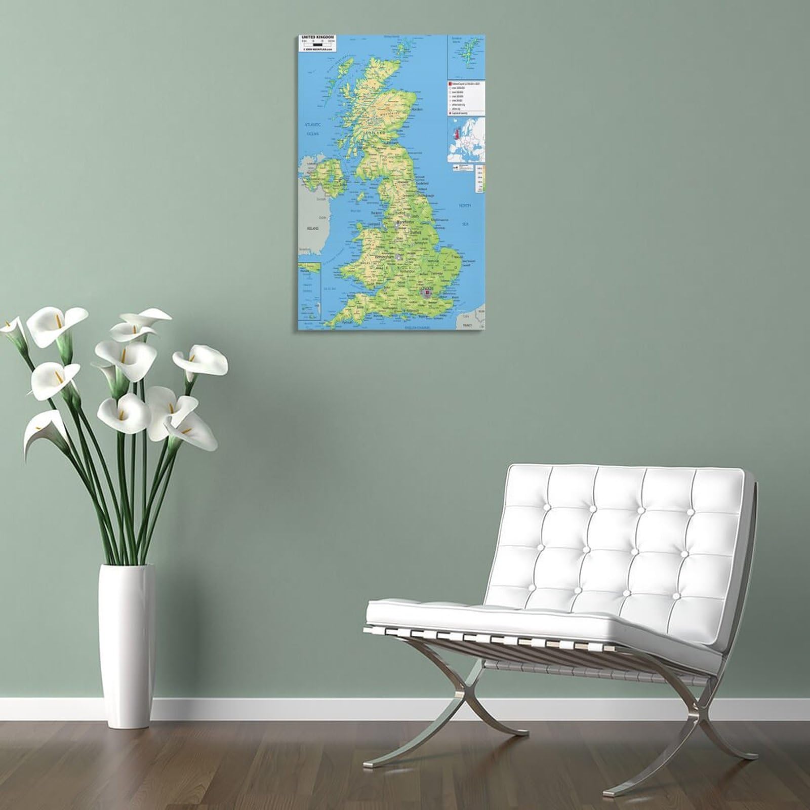 イギリスの地図　壁掛け イギリスの地図 壁掛け